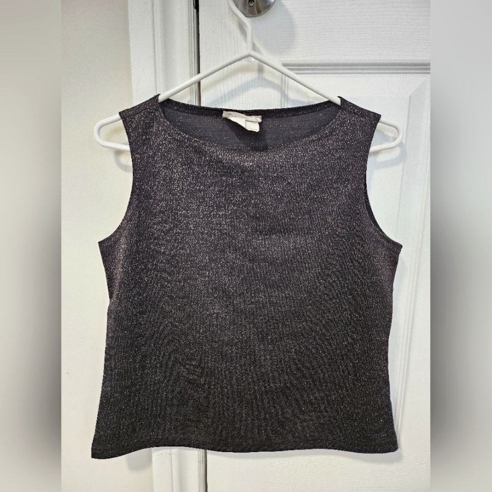 Black Glitter Shimmer Blouses